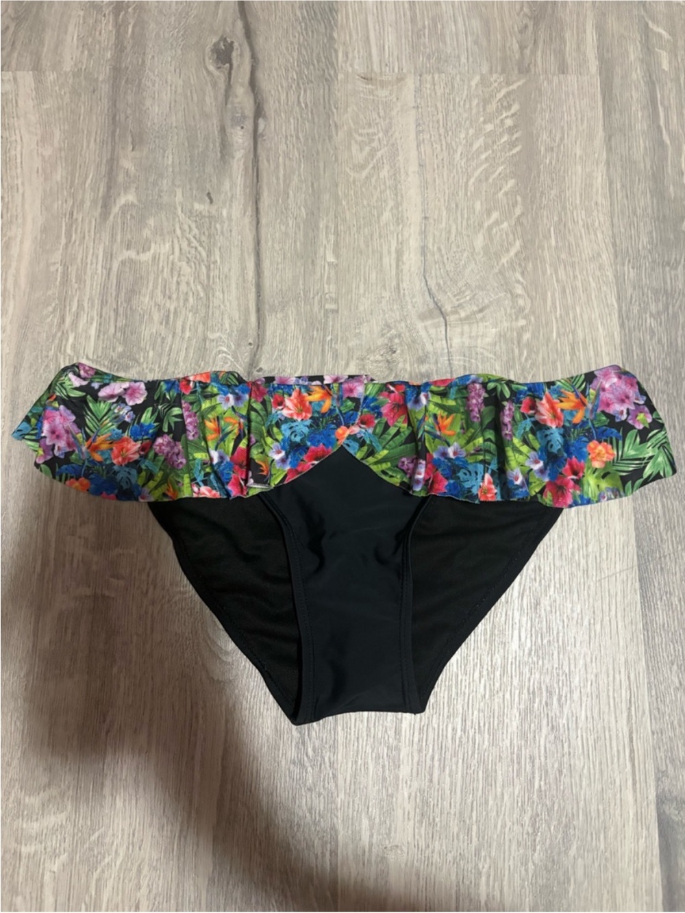 3 for $14 BP black Floral Ruffle Bikini Bottoms size small